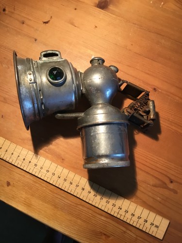 Antique carbide bicycle lamp - carbide,