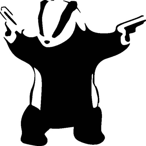 Banksy badger and guns car - banksy,