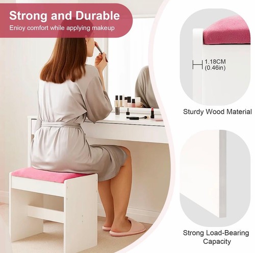 Padded vanity stool - padded,