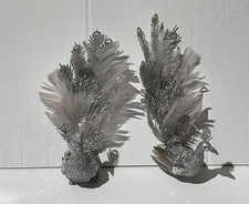 Pair Deluxe 20cm Peacocks Clip