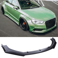 For AUDI A1 A3 8P A4 B8 S6 Front Bumper Lip Splitter Spoiler Chin Body Kit Black