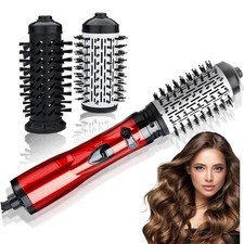 Rotating Hot Air Brush 3in1 Hair Styler Dryer Straightener Curler Comb 3in1