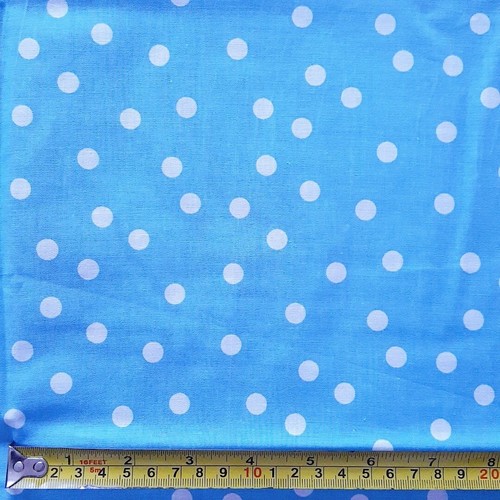 Bright blue dots print - print, cotton