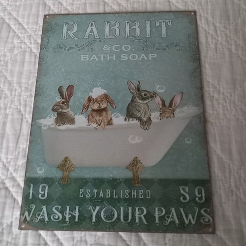 Tin sign rabbit co bath - co,