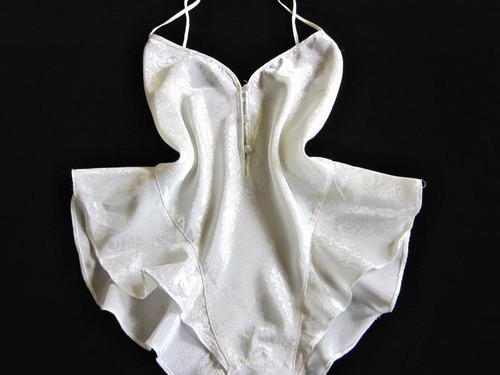 Vintage frilly teddy - teddy, bias-cut