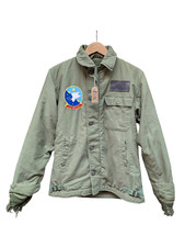 Genuine US Navy USN 1971 A-2 Cold Weather OD Green Deck Jacket Size Small #536