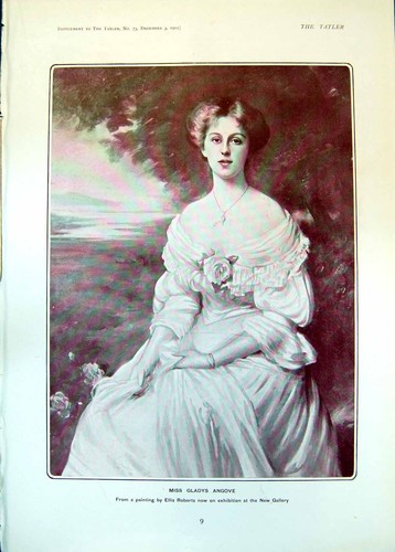 Antique old print miss - print, gladys