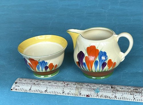 Clarice cliff milk jug - jug, sugar