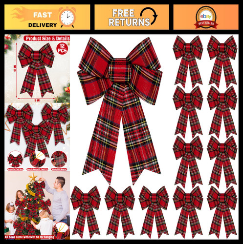 Pcs large christmas - 12, bows