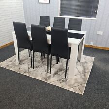 Dining Table Set of 6 Black