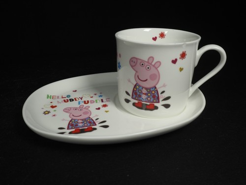 Peppa pig cup saucer - pig, set