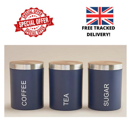 Blue plastic canisters kitchen - blue,