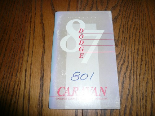 1987 dodge caravan operator - caravan, operator's