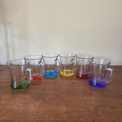Set coloured glass tea - of,