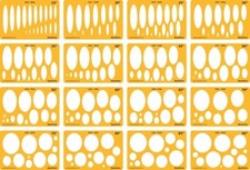 Liquidraw Set of 16 Jewellery Design Templates Stencil Circle Oval Ellipse Ruler