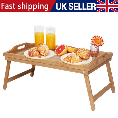 Bamboo wooden bed - bed, tray