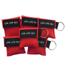 100pcs Keychian CPR Face Sheild CPR Mask For First Aid Training Red