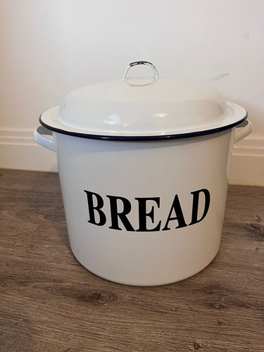 Large vintage white enamel - vintage,