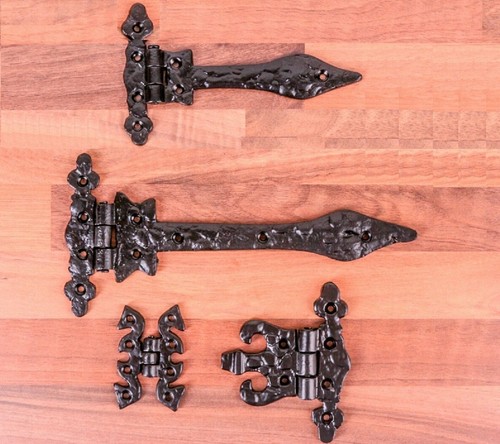 Pair black country hinges - of,