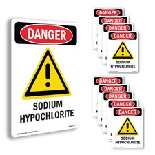 Sodium Hypochlorite OSHA Danger Sign Metal, Plastic, Or Decal - 5 or 10 Pack