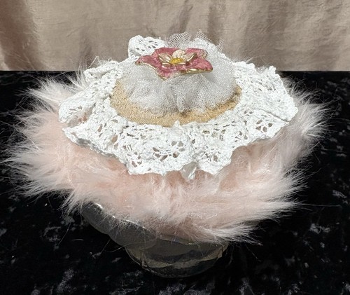 Handmade powder puff - handmade, vtg