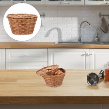 Hand Woven Bamboo Basket For Bread Fruit Storage Tea Leaf Storage Organizer