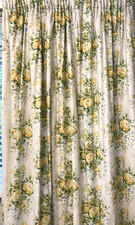 JANE CHURCHILL 'Country Bouquet' Pair Curtains Long Lined + Interlined *Vintage*
