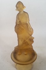 Art Deco Frosted Amber Glass