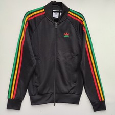 Adidas Originals Black Rasta Superstar Tracksuit Top Jacket | Men's XS