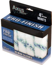 4" Axus Decor Pro-Finish Mini Paint Roller Sleeve Blue (Pack of 10)
