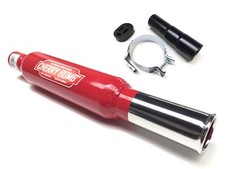 1x Cherry Bomb Rolled Tip Red 3.5" Rear Silencer + Mtg + Bracket + Reducer