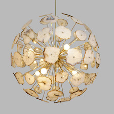 Large Agate Sliced Orb Chandelier - 36"D Agate Sputnik Chandelier By LD
