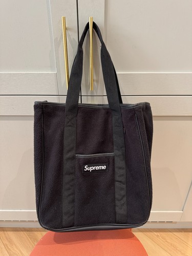 Supreme black polartec tote - black,