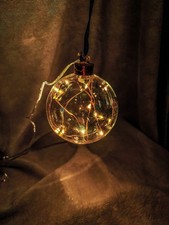 Starry Lights 10cm Hanging Glass Bauble Copper Wire 10 LED Lights RRP £19.99
