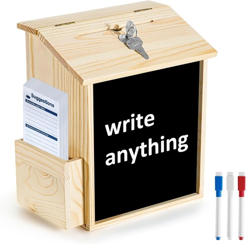 Lockable wooden suggestion box - lockable,
