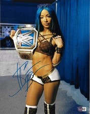 Sasha Banks Signed 11x14 Photo Auto Boss Belt Sexy Mercedes Varnado Beckett Bas