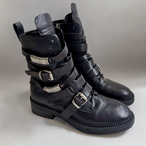 Dkny black leather ankle - black,