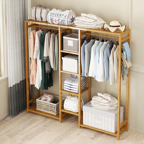 Wooden clothes rail rack - wooden,