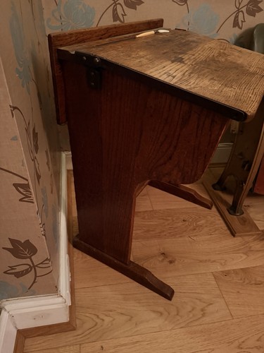 Vintage oak school desk with - desk,