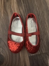 Faded Glory Slippers For Little Girls Sz 4 Wizard Of Oz Dorothy  Red Slippers