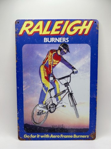 Raleigh burner metal sign 30cm - raleigh,