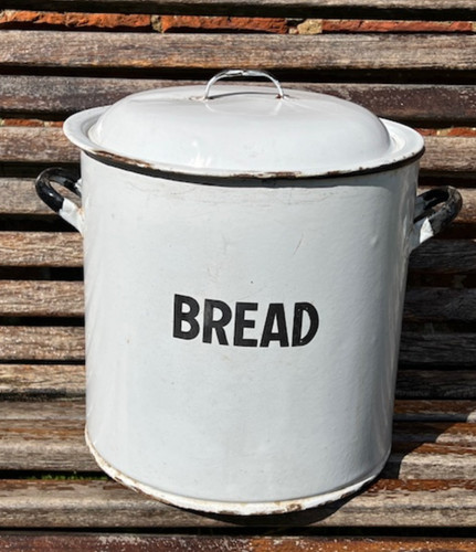 Large vintage white enamel - large,