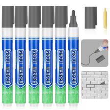 6PCS Grout Pen, Dark Grey Tile