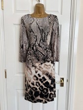 Beautiful Frank Lyman Animal Print Sequined Shift Dress With Stretch Size 14