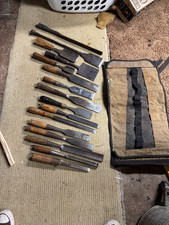 17 antique chisles framing paring corner chisel blacksmith made chisels / sleeve