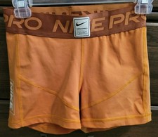 Nike Pro Dri-Fit Womens Burnt Orange Boxing Shorts Wide Elastic Waistband, Sz S