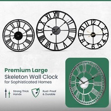 Large Metal Roman Wall Clock