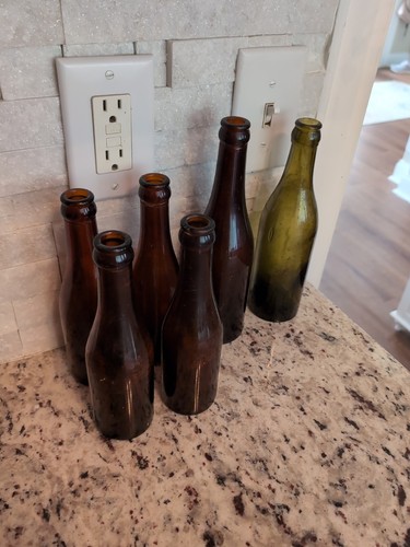Vintage glass bottles brown - vintage,
