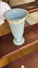Vintage WEDGWOOD Queensware Grey & White Vase 22cm