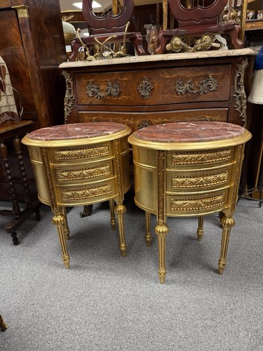 Pair oval french - pair, gilded